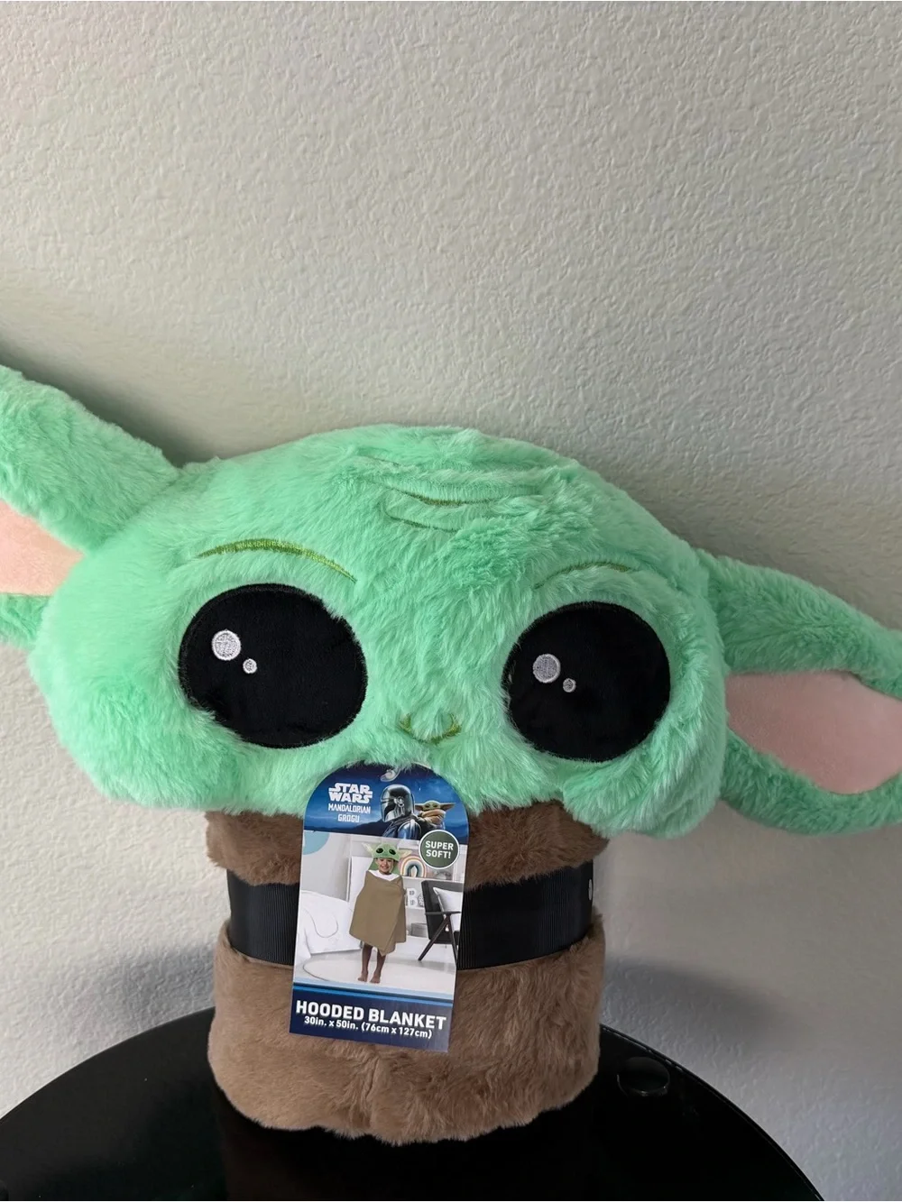 Star Wars Grogu Plush Hooded Blanket in Mint Green and Brown